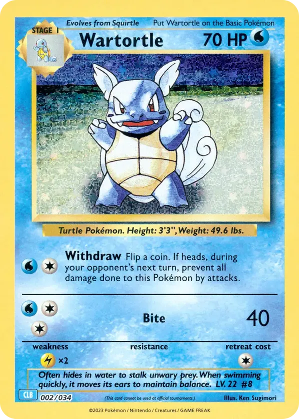 Wartortle - Pokémon TCG Classic - Blastoise #002