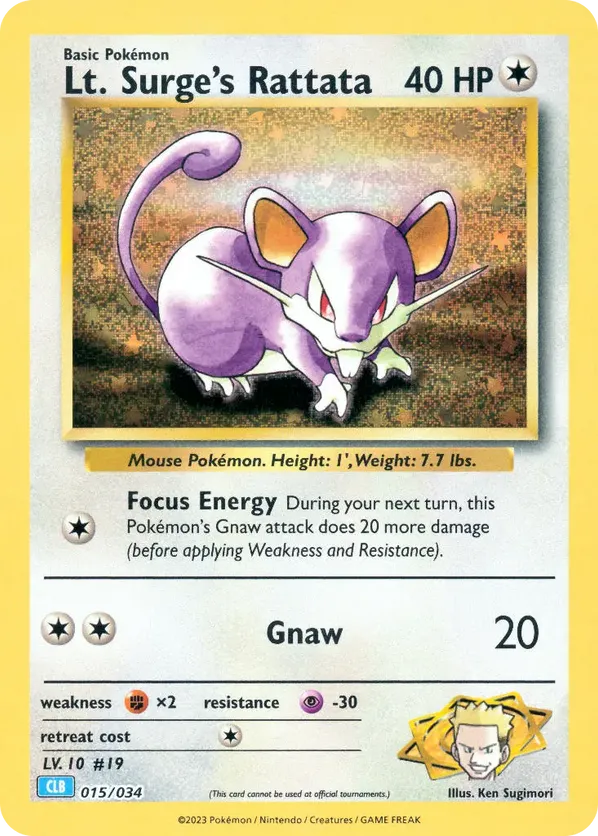 Lt. Surge’s Rattata - Pokémon TCG Classic - Blastoise #015
