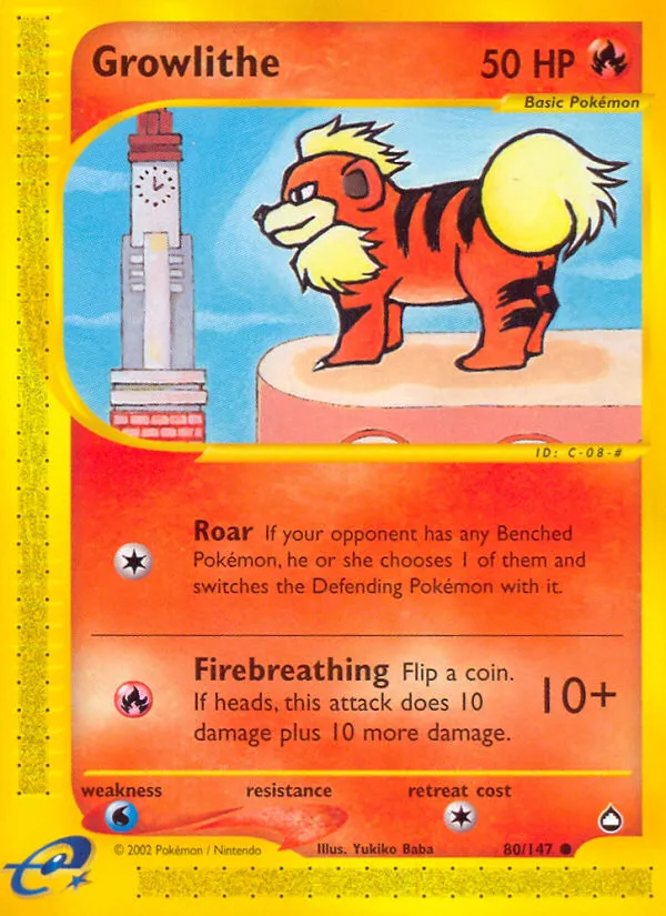 Growlithe - Aquapolis #80