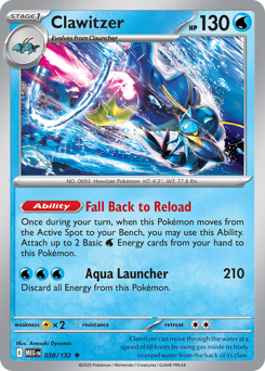 Clawitzer - Mega Evolution 38 Pokemon TCG Card