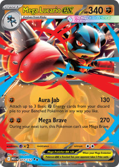 Mega Lucario ex - Mega Evolution 77 Pokemon TCG Card