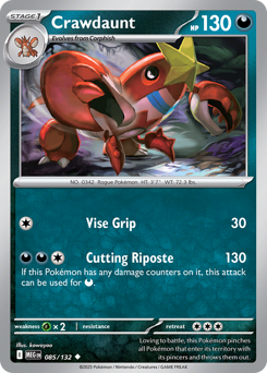 Crawdaunt - Mega Evolution 85 Pokemon TCG Card