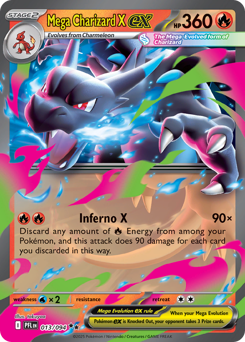 Mega Charizard X ex - Phantasmal Flames 13 Pokemon TCG Card