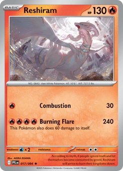 Reshiram - Phantasmal Flames 17 Pokemon TCG Card