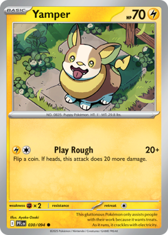 Yamper - Phantasmal Flames 30 Pokemon TCG Card