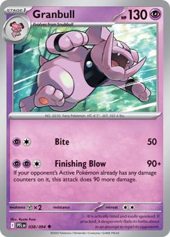 Granbull - Phantasmal Flames 38 Pokemon TCG Card