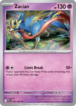 Zacian - Phantasmal Flames 45 Pokemon TCG Card