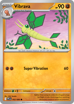 Vibrava - Phantasmal Flames 52 Pokemon TCG Card