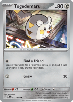 Togedemaru - Phantasmal Flames 73 Pokemon TCG Card