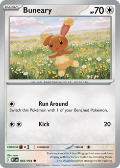 Buneary - Phantasmal Flames 83 Pokemon TCG Card