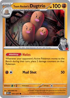 Team Rocket's Dugtrio - Ascended Heroes 101 Pokemon TCG Card
