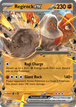 Regirock ex - Ascended Heroes 107 Pokemon TCG Card
