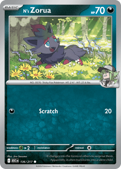 N's Zorua - Ascended Heroes 136 Pokemon TCG Card