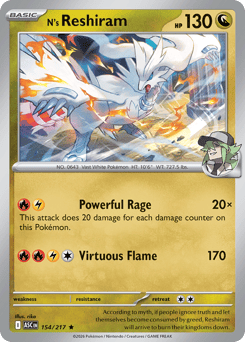 N's Reshiram - Ascended Heroes 154 Pokemon TCG Card