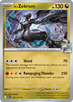 N's Zekrom - Ascended Heroes 155 Pokemon TCG Card