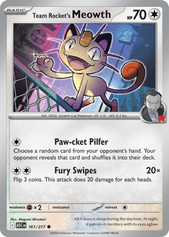Team Rocket's Meowth - Ascended Heroes 161 Pokemon TCG Card