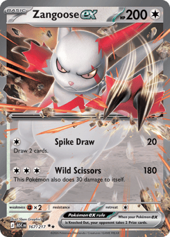 Zangoose ex - Ascended Heroes 167 Pokemon TCG Card