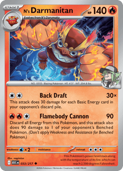 N's Darmanitan - Ascended Heroes 33 Pokemon TCG Card