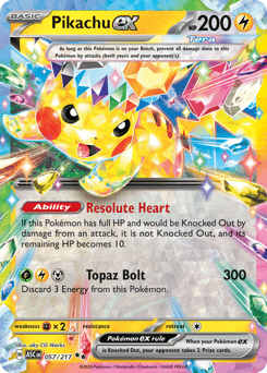 Pikachu ex - Ascended Heroes 57 Pokemon TCG Card