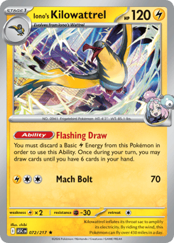Iono's Kilowattrel - Ascended Heroes 72 Pokemon TCG Card