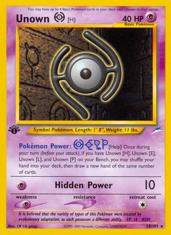 Unown [H] - Neo Destiny #28