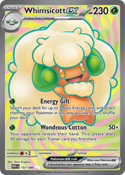 Whimsicott ex - White Flare 157 Pokemon TCG Card