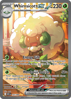 Whimsicott ex - White Flare 165 Pokemon TCG Card