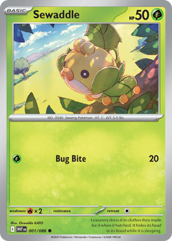 Sewaddle - White Flare 1 Pokemon TCG Card