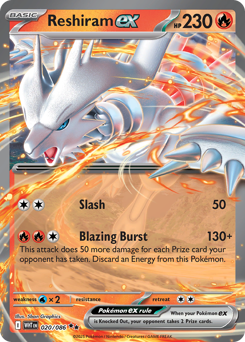 Reshiram ex - White Flare 20 Pokemon TCG Card