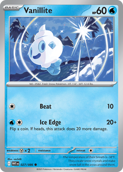 Vanillite - White Flare 27 Pokemon TCG Card