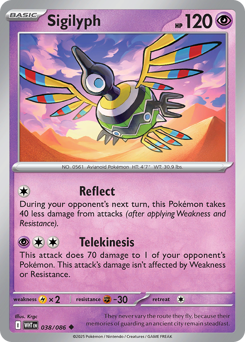 Sigilyph - White Flare 38 Pokemon TCG Card