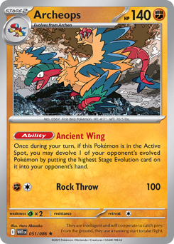 Archeops - White Flare 51 Pokemon TCG Card