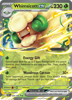 Whimsicott ex - White Flare 5 Pokemon TCG Card