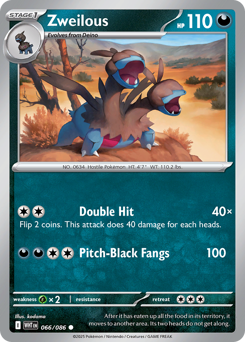 Zweilous - White Flare 66 Pokemon TCG Card
