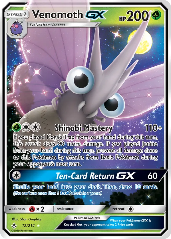 Venomoth-GX - Unbroken Bonds #12