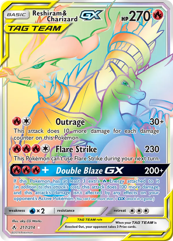 Reshiram & Charizard-GX - Unbroken Bonds #217