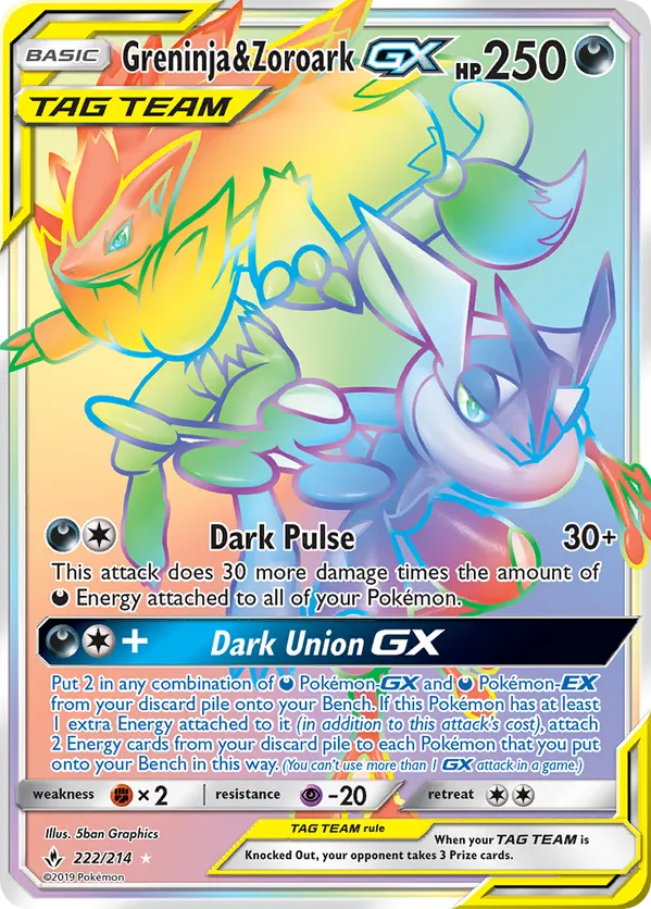 Greninja & Zoroark-GX - Unbroken Bonds #222