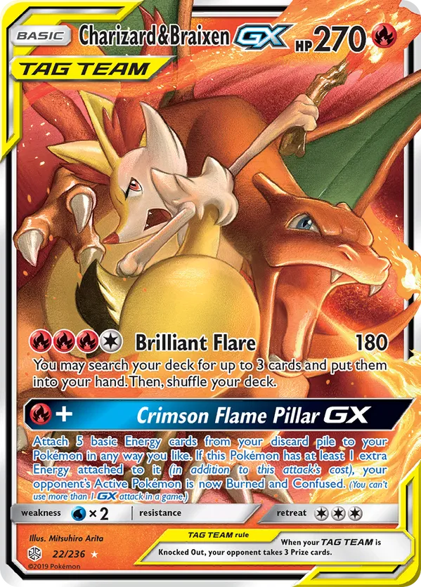 Charizard & Braixen-GX - Cosmic Eclipse #22