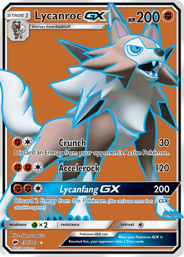 Lycanroc-GX - Burning Shadows #136