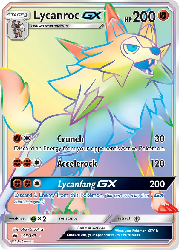 Lycanroc-GX - Burning Shadows #155