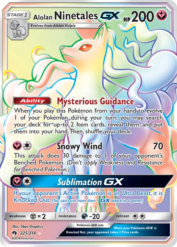 Alolan Ninetales-GX - Lost Thunder #225