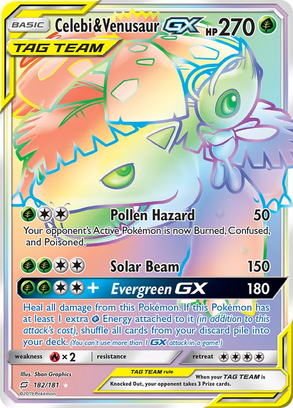 Celebi & Venusaur-GX - Team Up #182