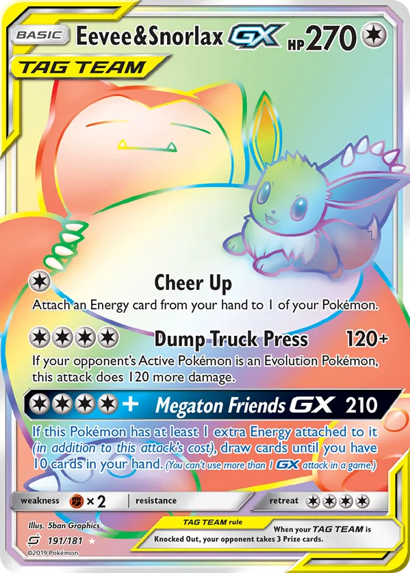 Eevee & Snorlax-GX - Team Up #191