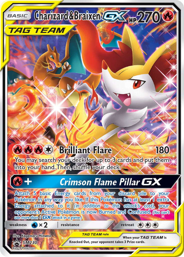 Charizard & Braixen-GX - SM Black Star Promos #SM230
