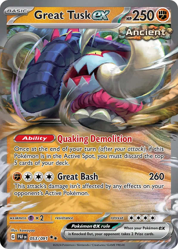 Great Tusk ex - Paldean Fates #53