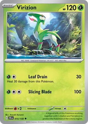 Virizion - Journey Together 15 Pokemon TCG Card