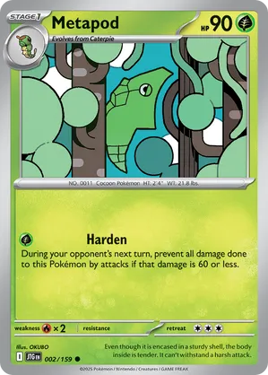 Metapod - Journey Together 2 Pokemon TCG Card
