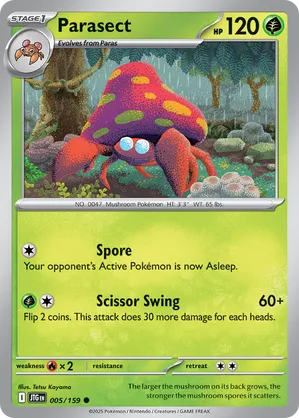Parasect - Journey Together 5 Pokemon TCG Card