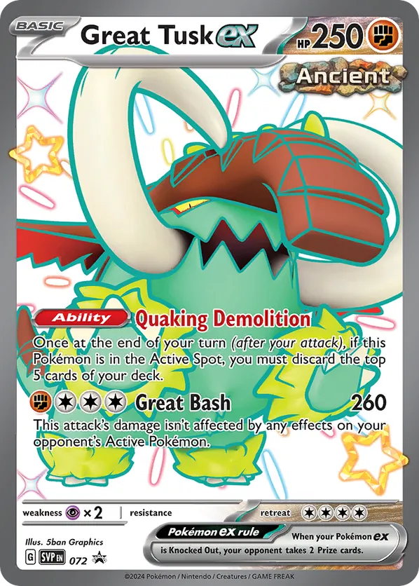 Great Tusk ex - Scarlet & Violet Black Star Promos #72
