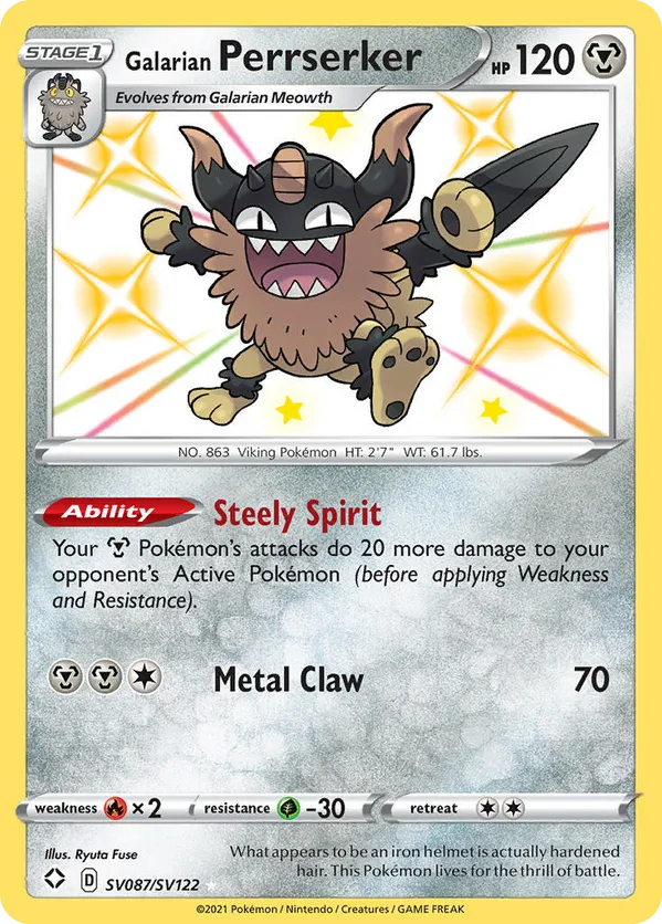 Galarian Perrserker - Shiny Vault #SV087